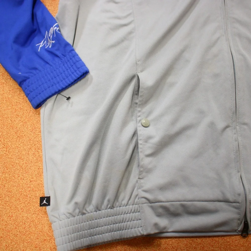 Air Jordan Flight Track Jacket Men 2XL Gray Blue Nike Color Block Y2K Retro